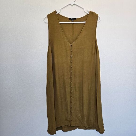 NWOT Madewell | Heather Button-Front Dress In Kale Olive, Womens XXL - Picture 4 of 8